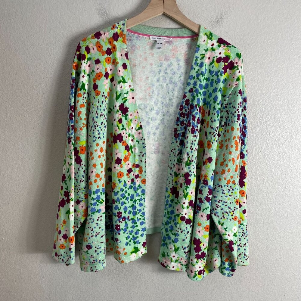 Isaac Mizrahi‎ Live! Womens Plus 4X Floral Open Cardigan Colorful Bolero Knit - Picture 8 of 12
